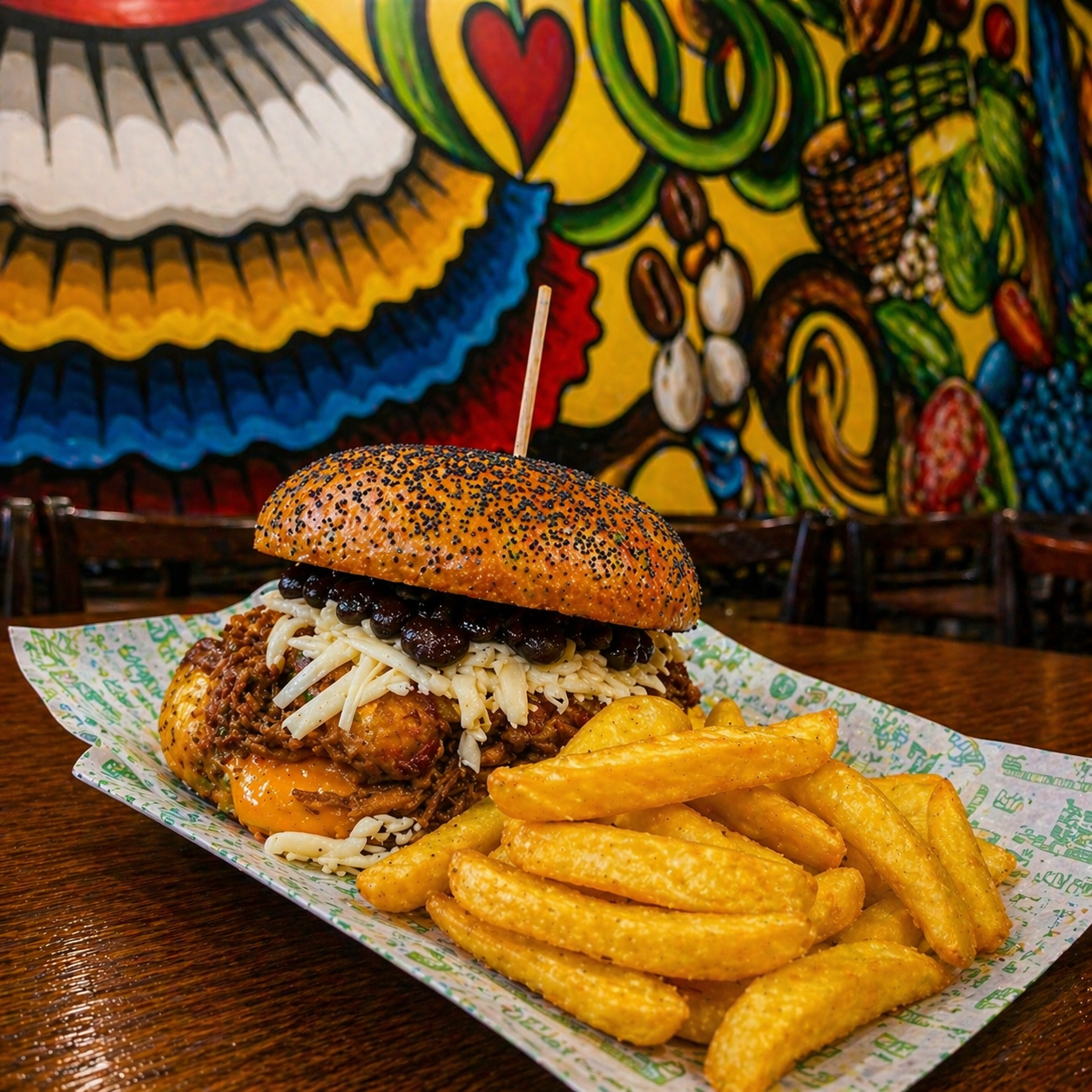 Burguellón hamburguesa venezolana