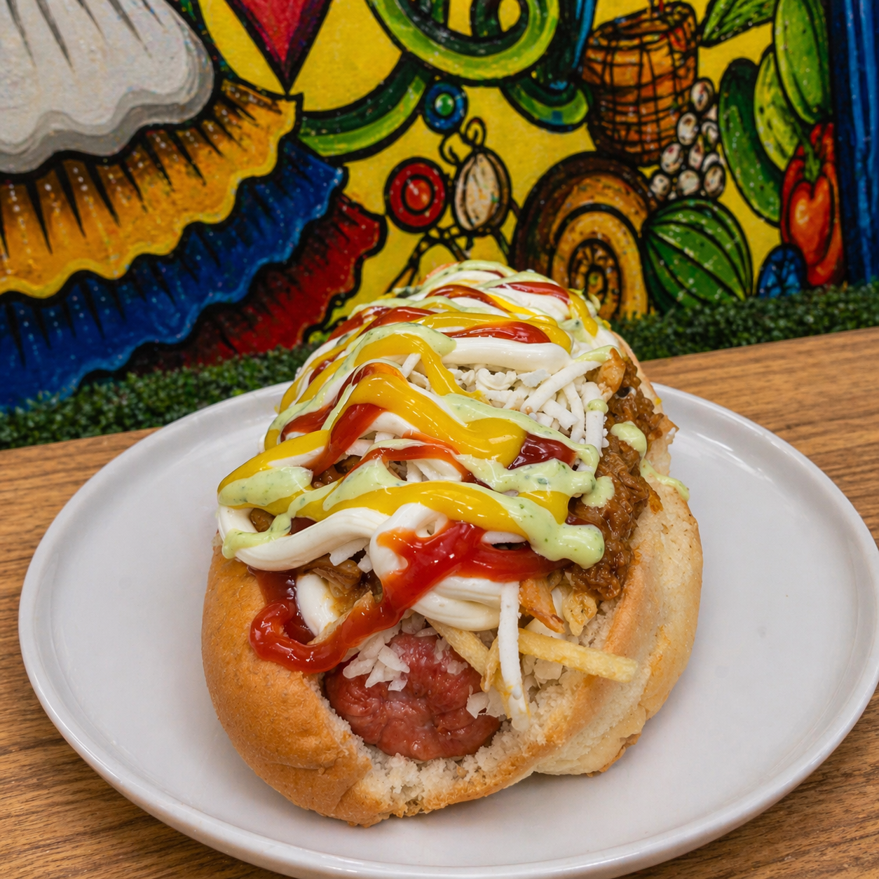 Perro caliente venezolano
